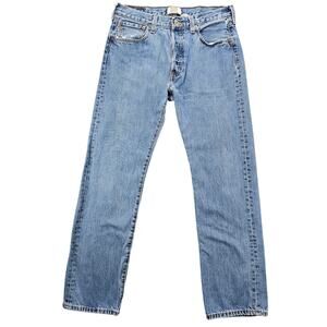 Levis Original 501 Button Fly Jeans Size 33x32 Red Batwing 2008 PINHOLE / STAINS